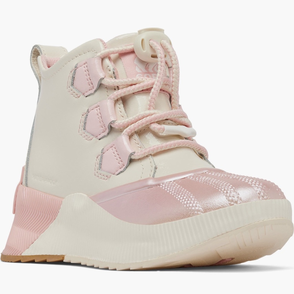 Kids Pink and Cream High-Top Sneakers